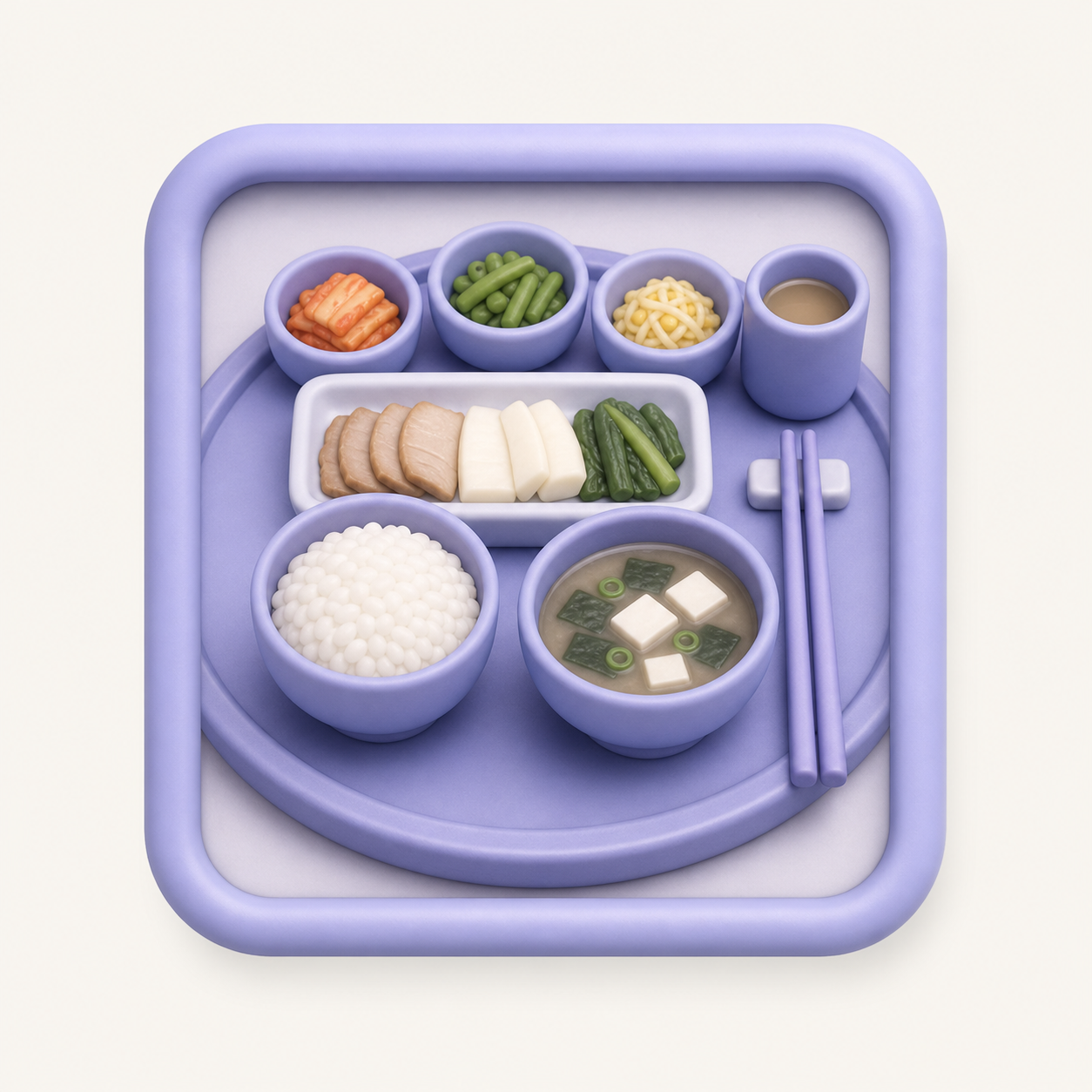접객 음식 비용을 표현한 3D 아이콘
